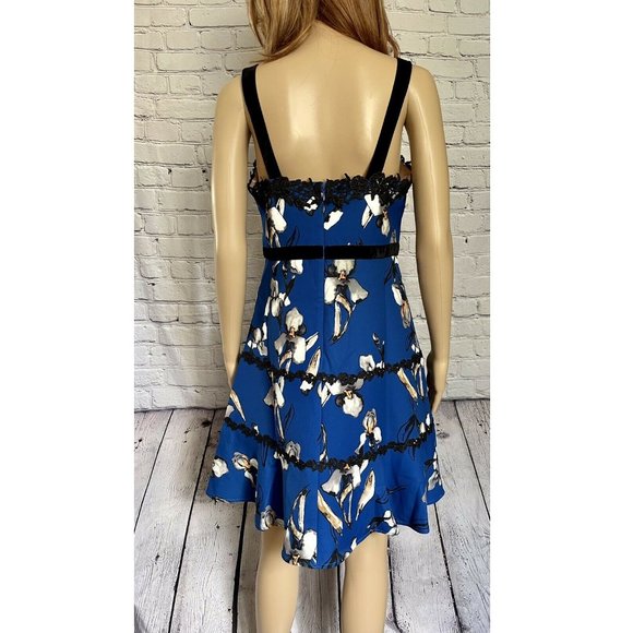 NWT New Anthropologie Foxiedox Carmella Mini Dress Velvet Lace Trim Size 6 - Picture 6 of 12